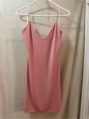 Papaya Dusty Rose V Neck Slip Dress Spaghetti Strap Mini Dress Size Large